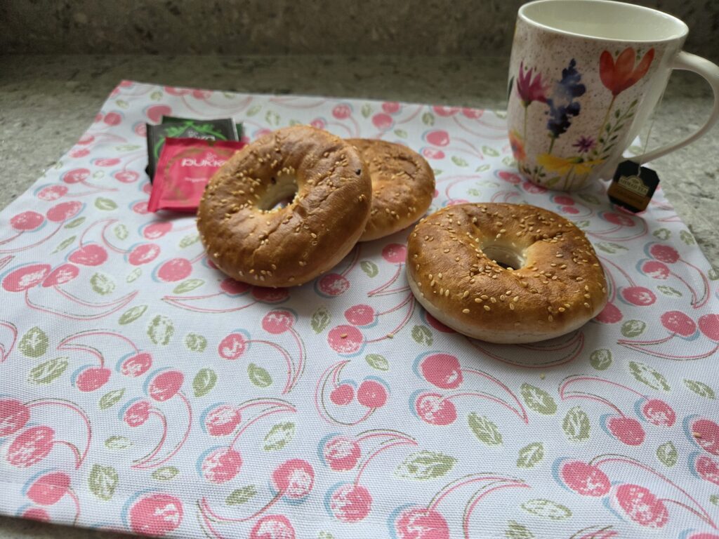 Cherry pattern on a cotton tea towel